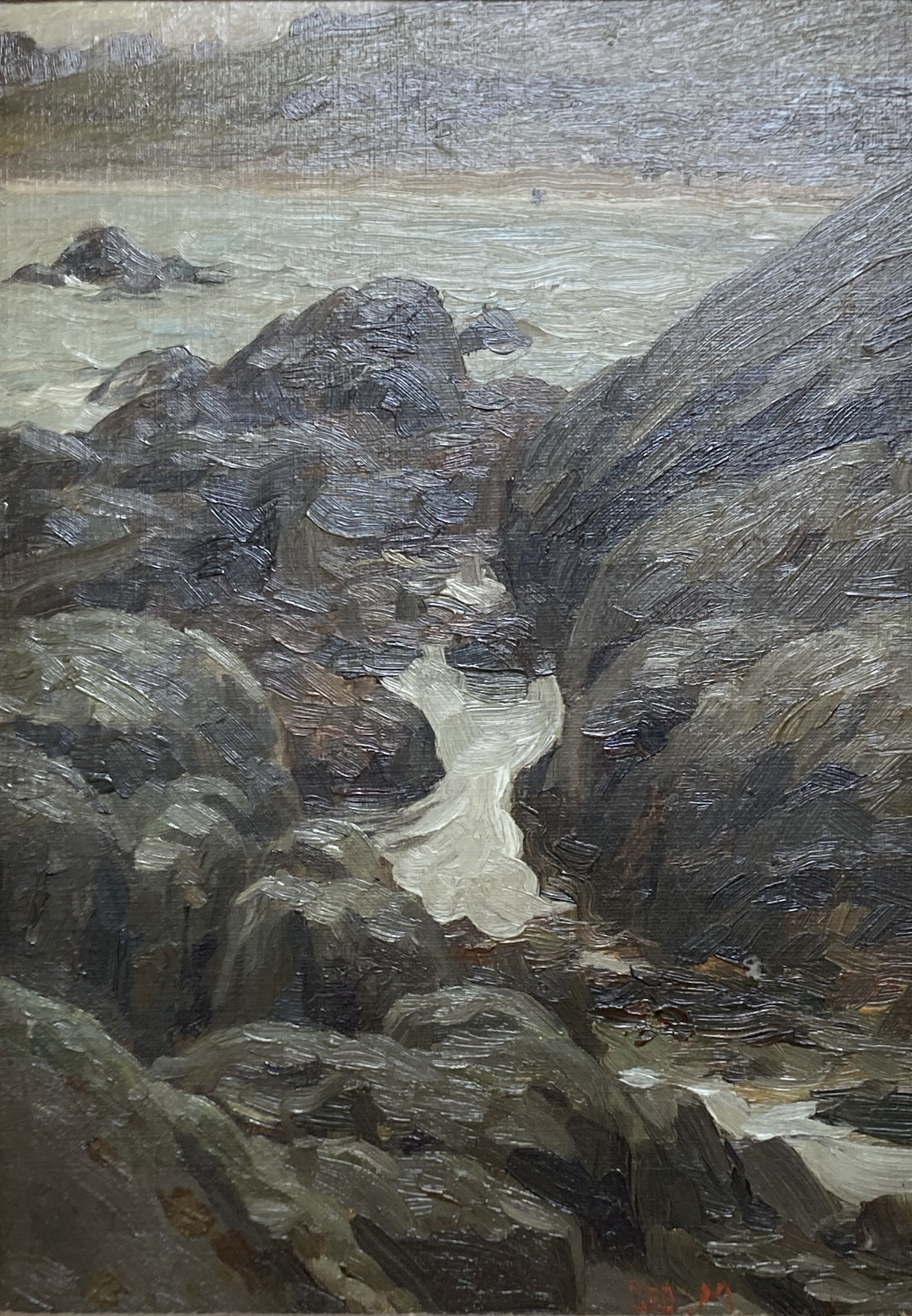 George Morrow (Irish, 1869-1955), oil on board, The Incoming Tide, signed, 32 x 23cm